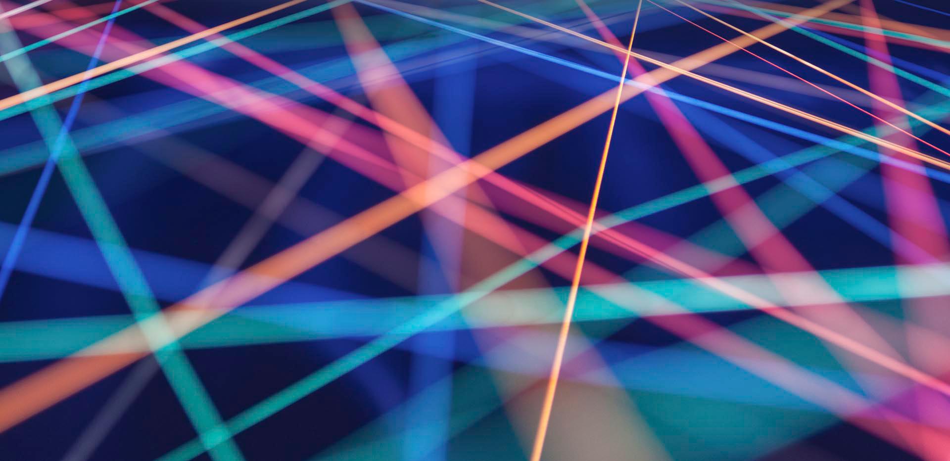 Intersecting colored light trails used to illustrate Lab49’s securitization case study