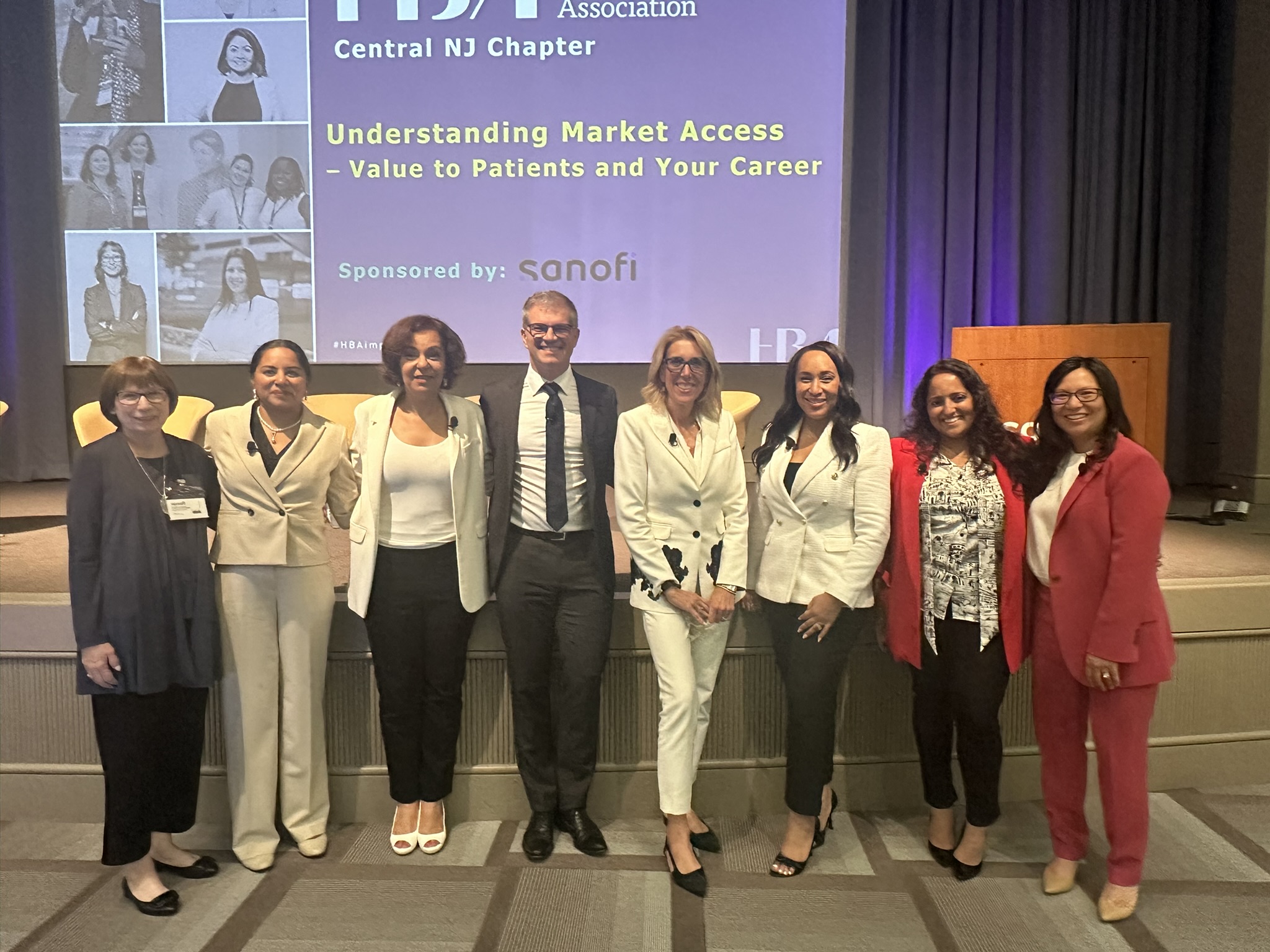 Priya Chandrashekhar with fellow speakers and participants at a September 2024 professional event in Bridgewater, New Jersey.