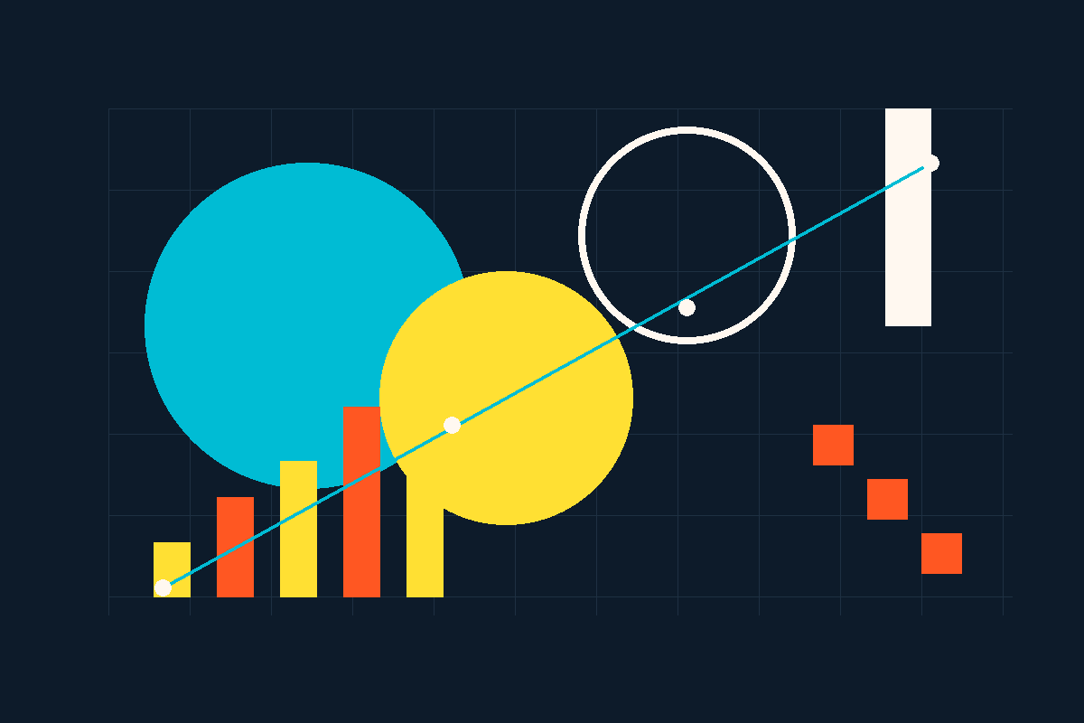 Swiss-style geometric graphic representing LaunchTN's capital, connections and commercialization pillars