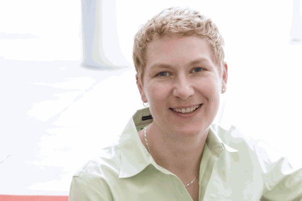 Laura Bennett smiling in a light green shirt in the photograph accompanying her 2012 interview