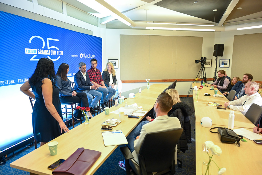 Laura Heisman seated with enterprise leaders at a Fortune Brainstorm Tech roundtable in Aspen