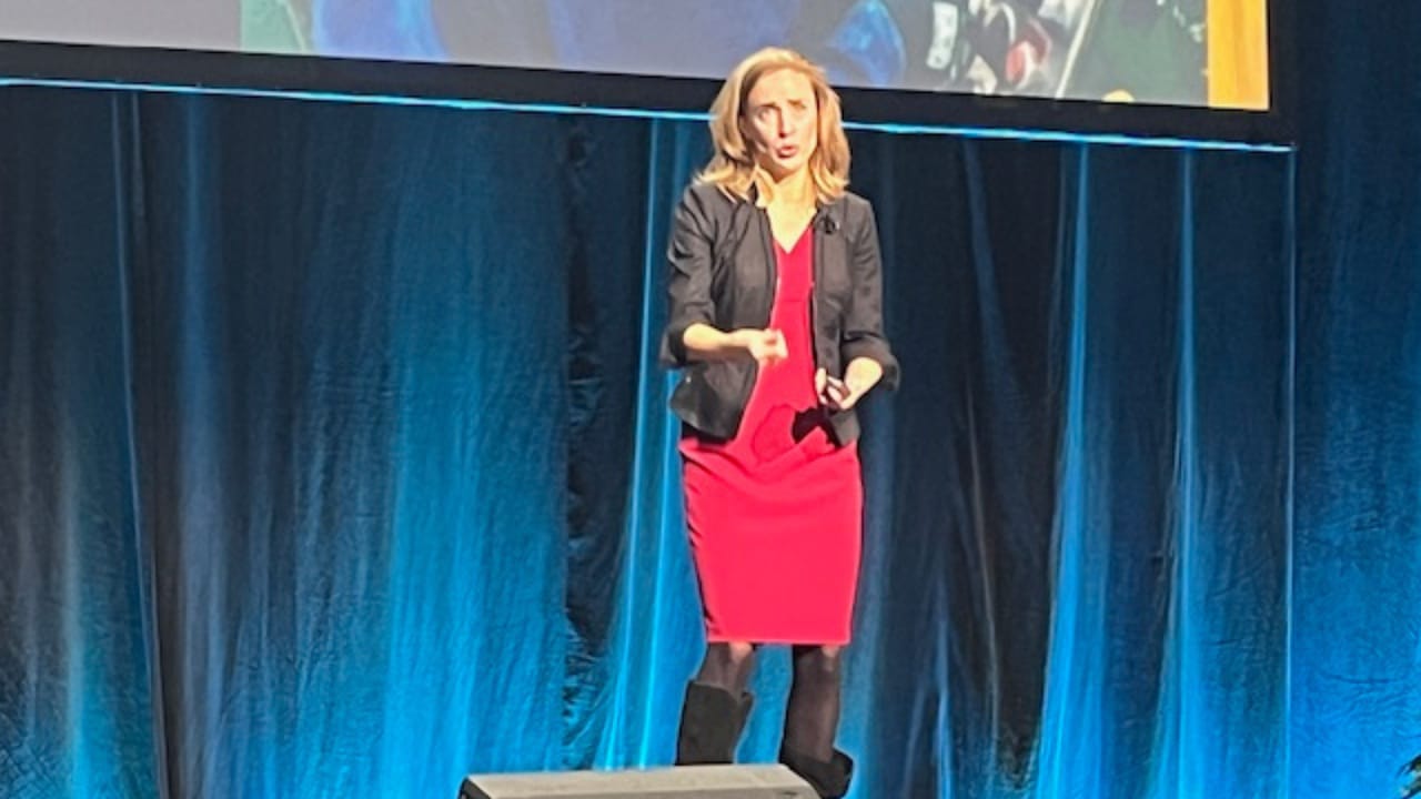 Lauren Dunford speaking on stage at MD&M West in 2026