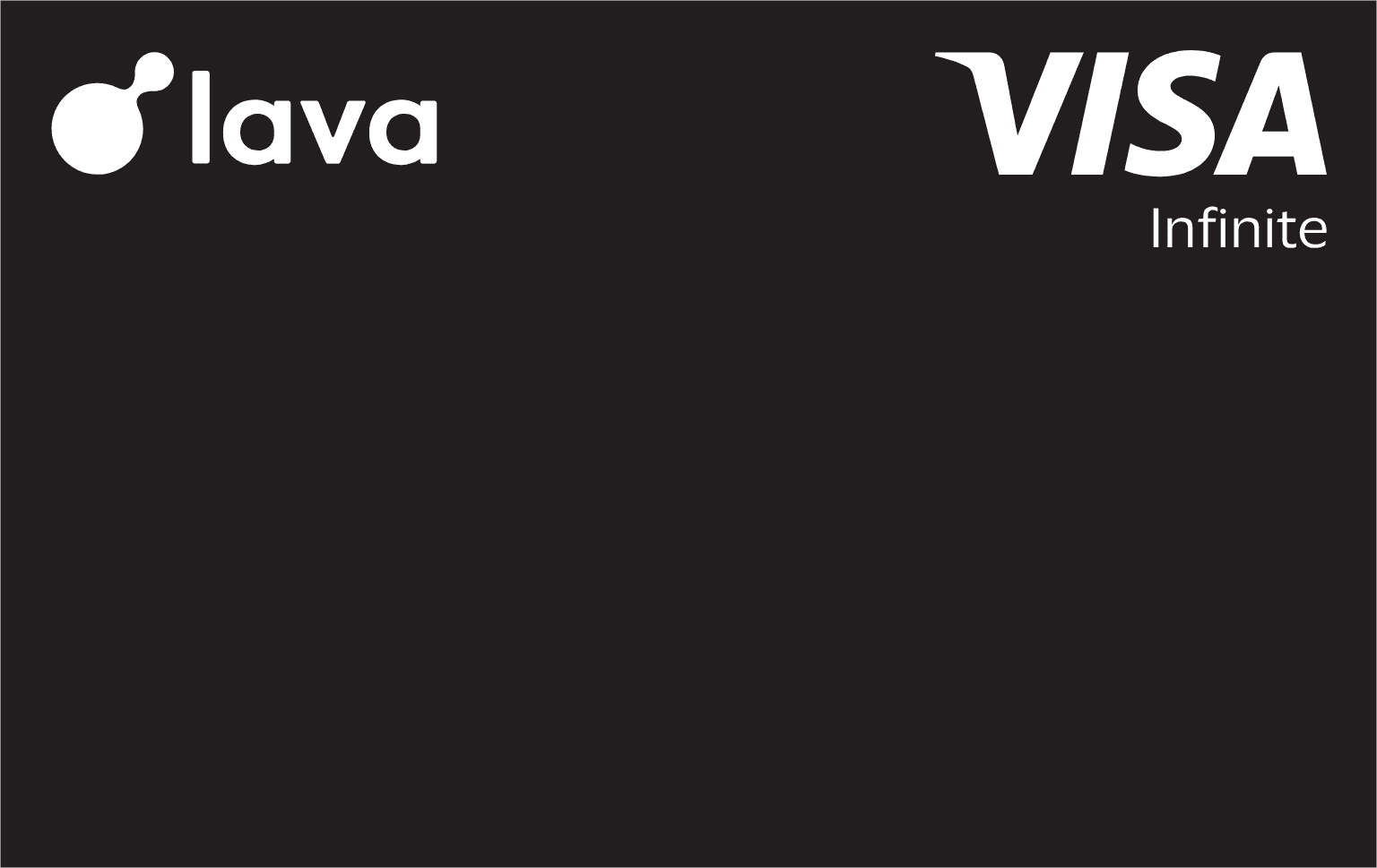 Official black Lava Visa Infinite card product rendering