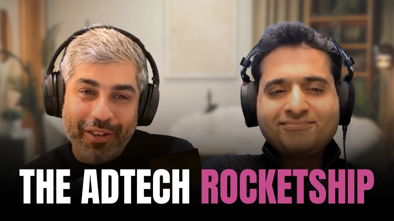 Lavin Punjabi, left, and Peeyush Upadhyay wearing headphones during The Scaleup Flight interview