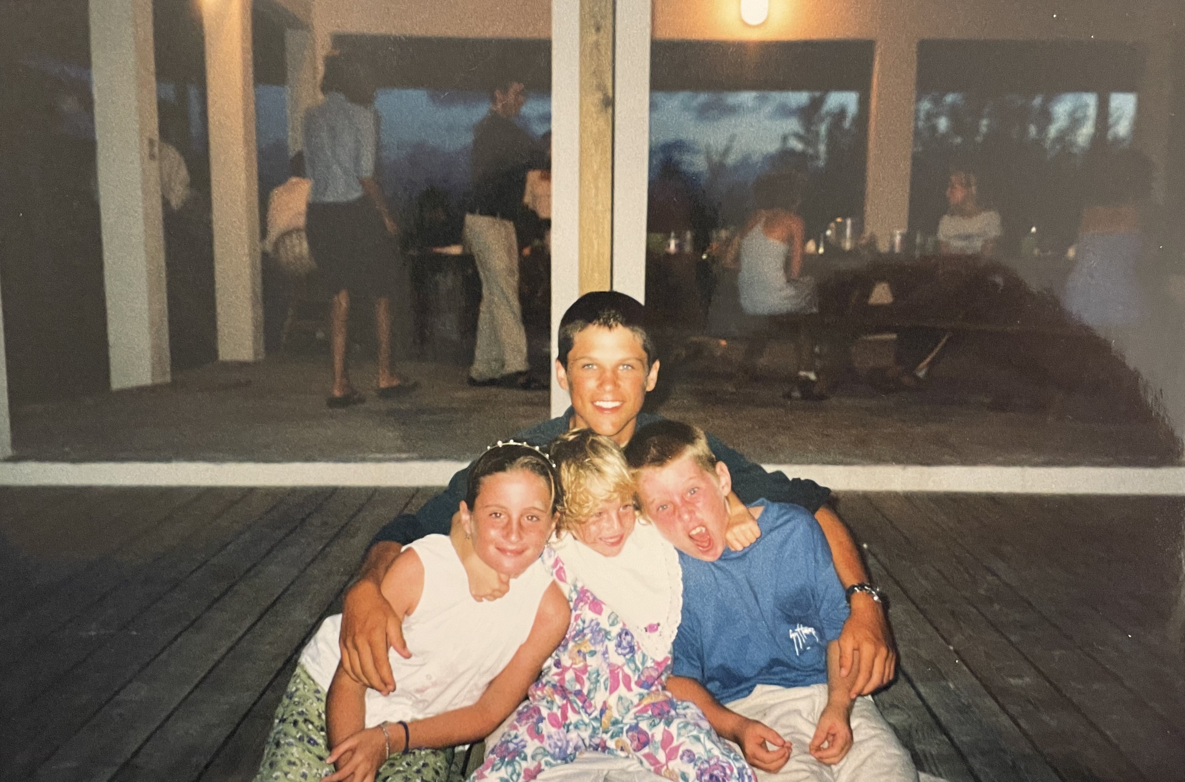 Lee Taylor with members of the Maxey family during his 1999 Island School semester