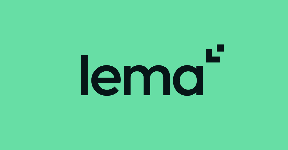 Lema AI company logo - wordmark on green