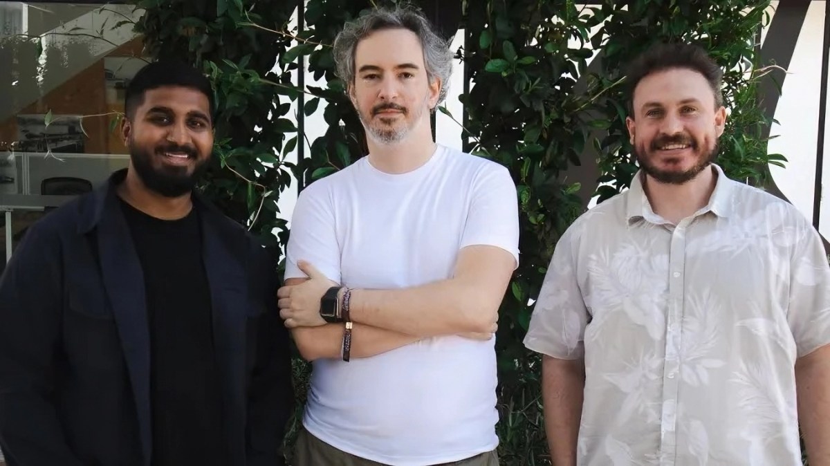Leonardo AI co-founders Jachin Bhasme, JJ Fiasson and Chris Gillis standing outdoors