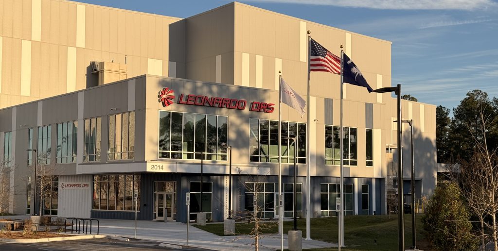 Exterior of Leonardo DRS naval power and propulsion facility in the Charleston region