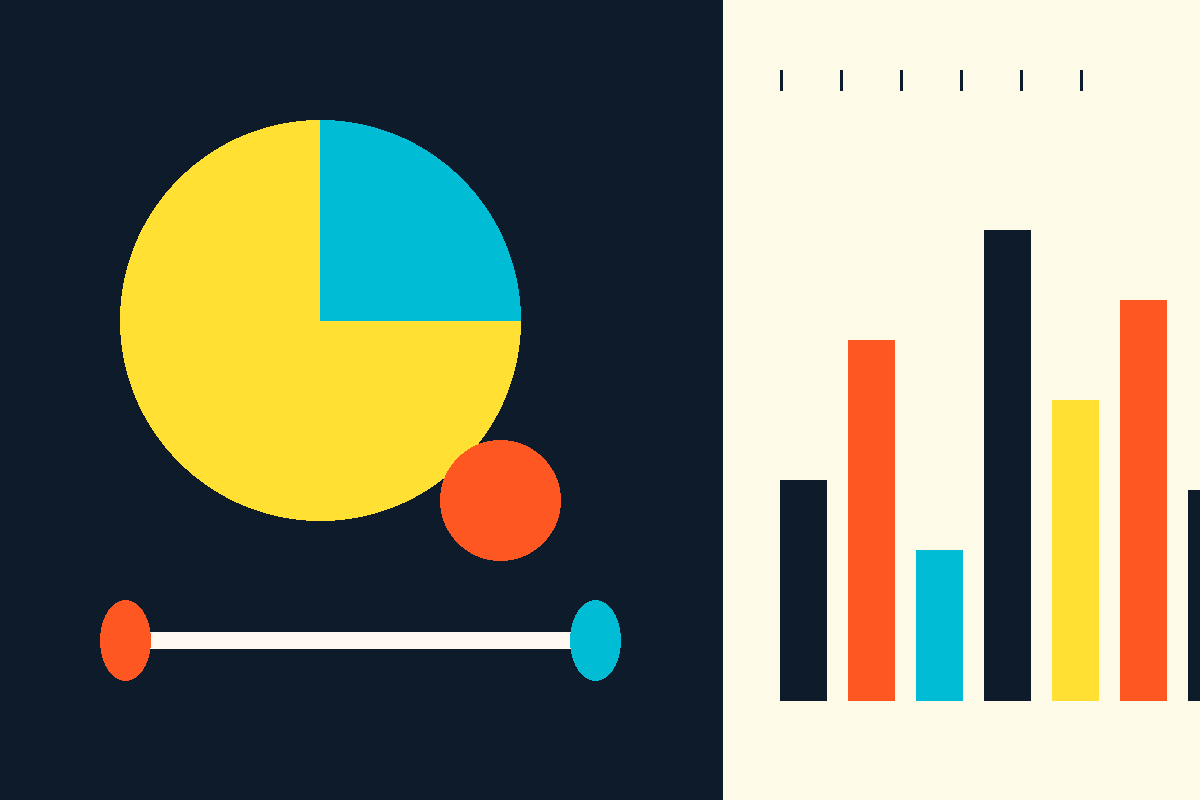 Swiss-style graphic of geometric shapes and rhythm bars