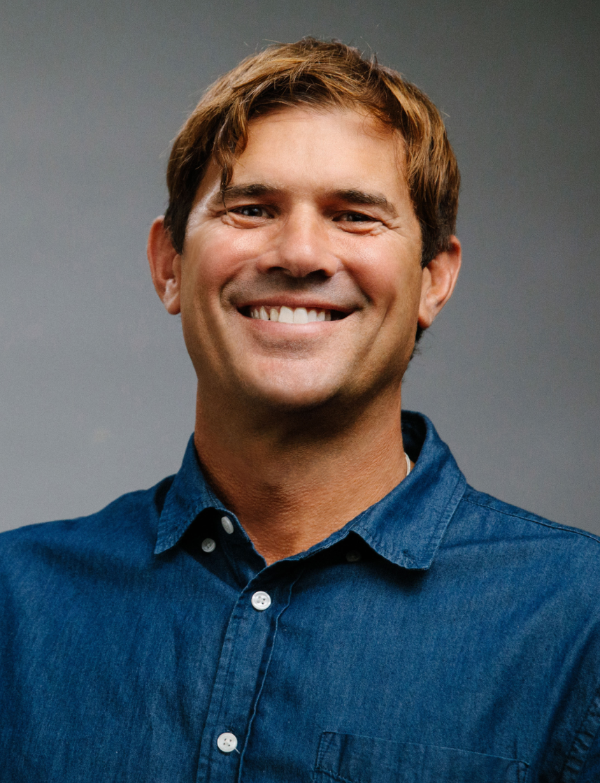 Libre founder Justin Heit in a blue shirt