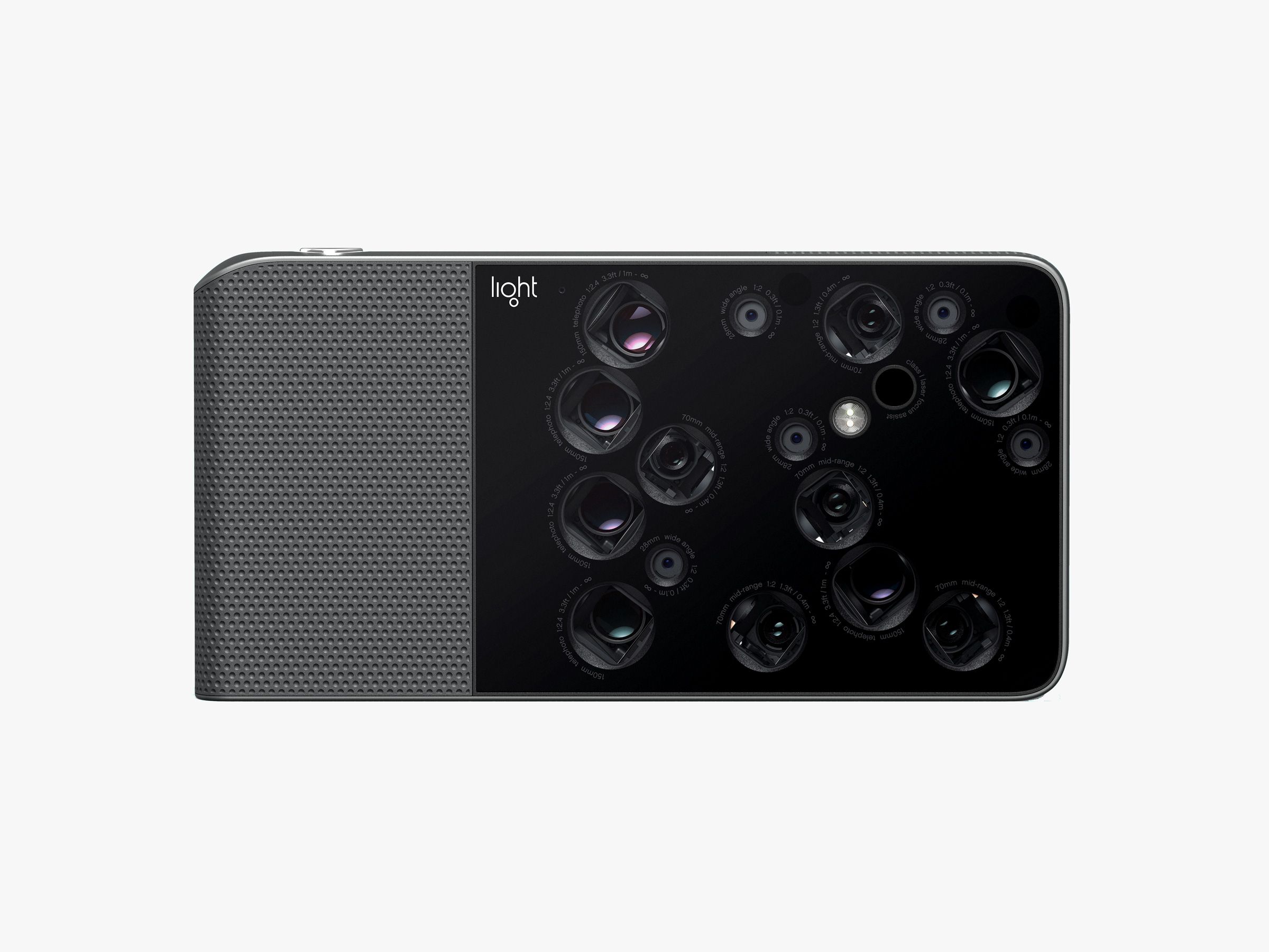 The Light L16 computational camera with its array of small lenses