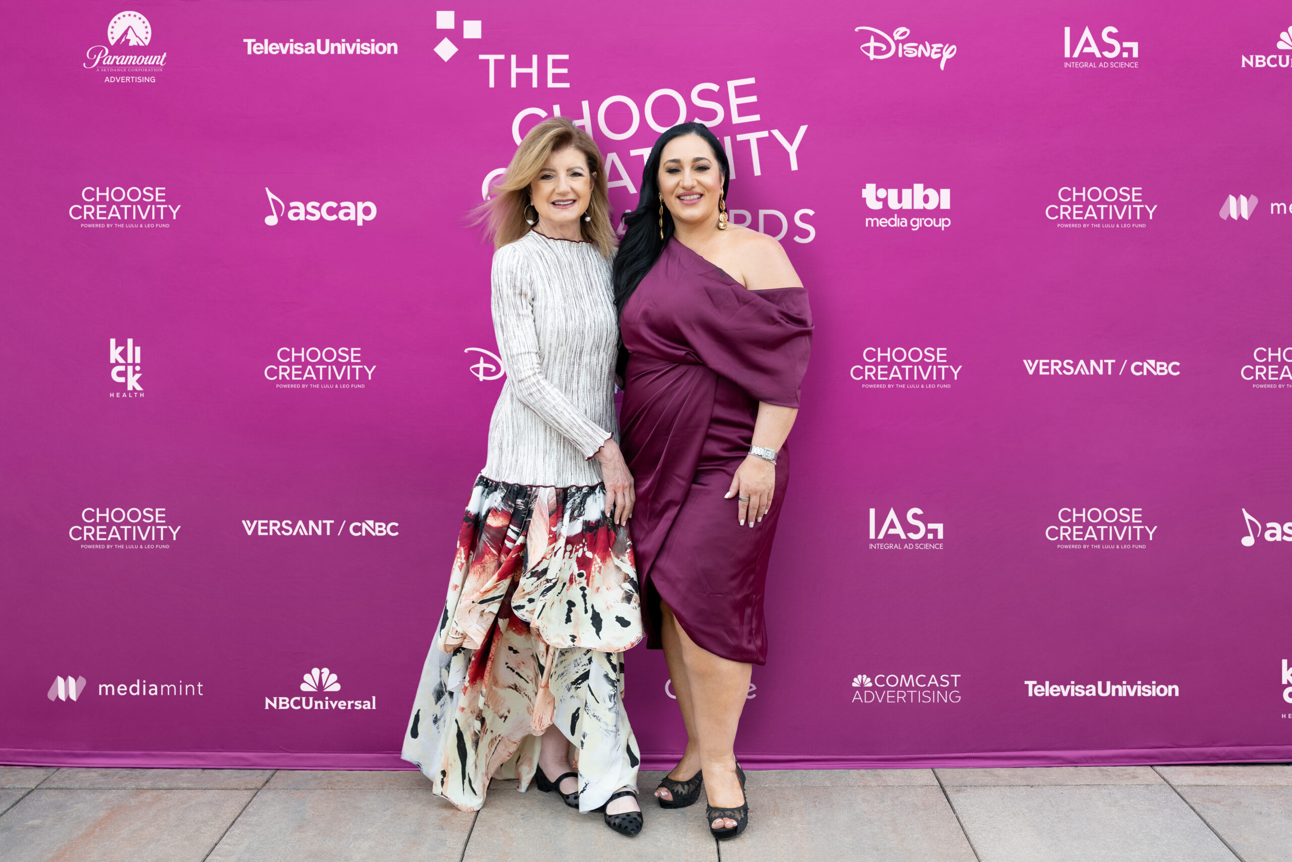 Lina Polimeni posing with another guest at the 2026 Choose Creativity Awards