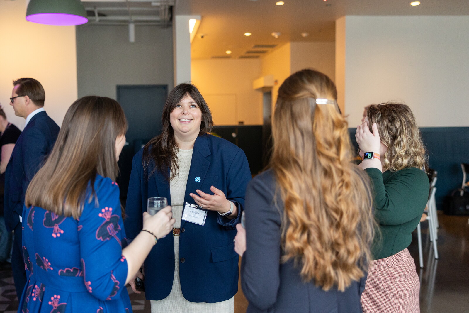 Lindsey Cox talking with attendees at the 2024 Innovation Week legislative reception