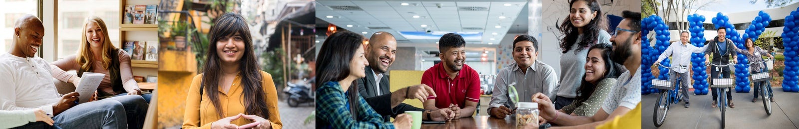LinkedIn company culture collage showing colleagues in conversation and at company activities