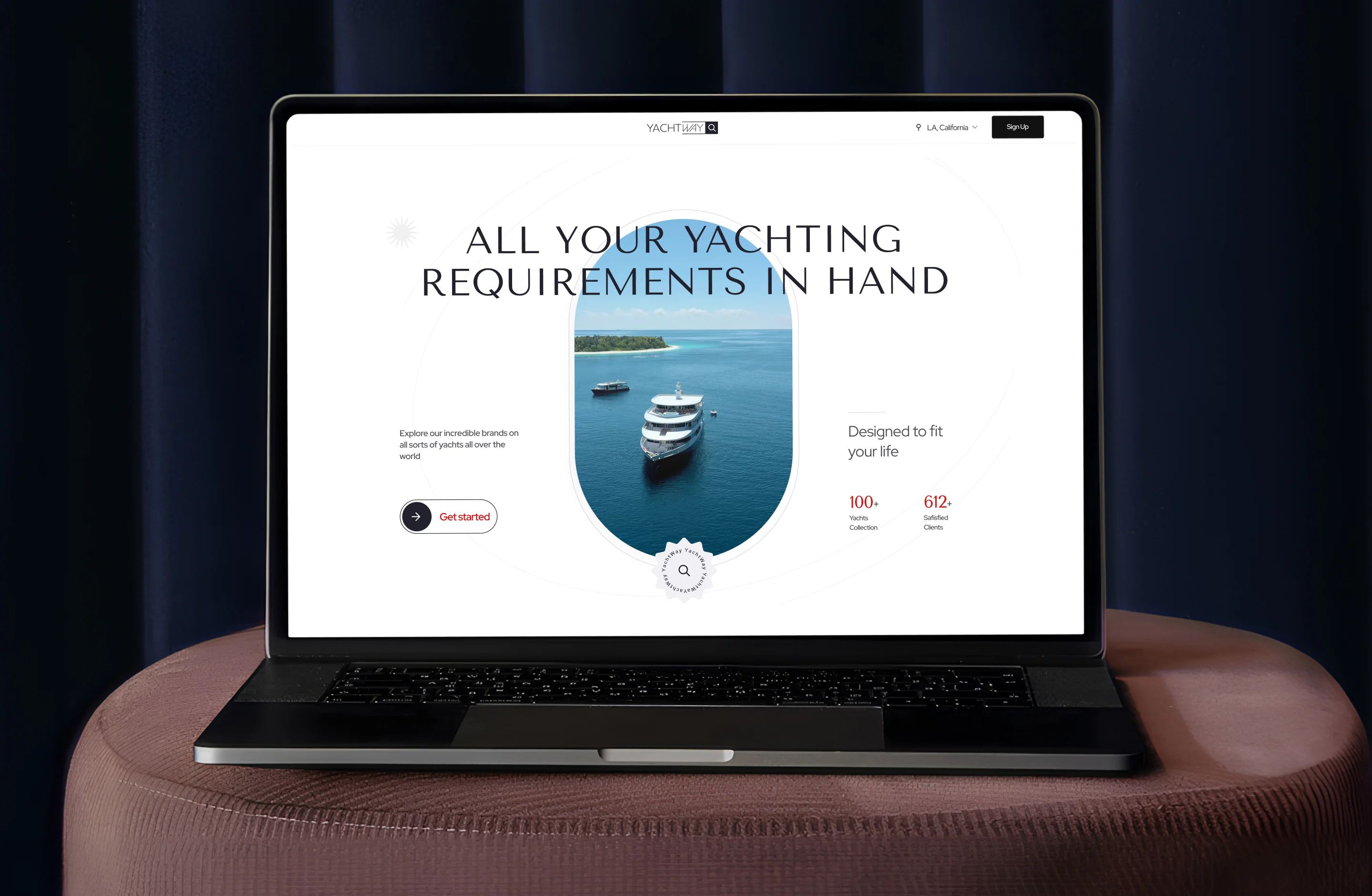 Linkup ST’s presentation of the YachtWay marketplace interface