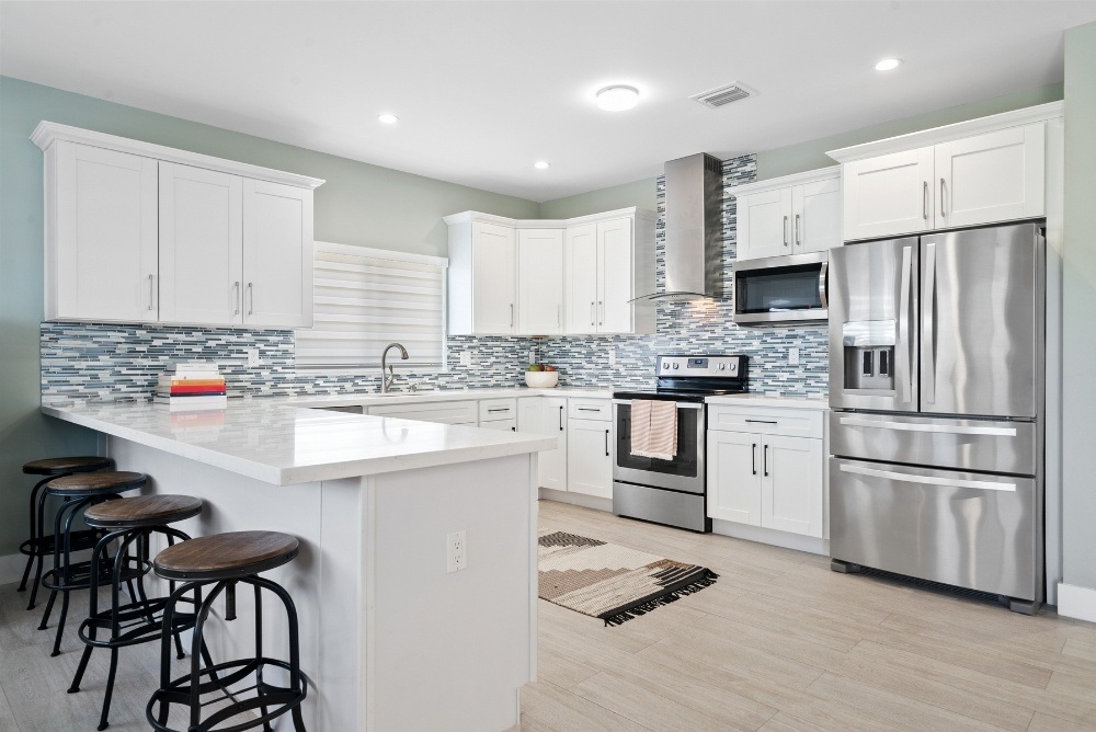 Kitchen and appliances in an illustrative photograph from the Ferguson case study
