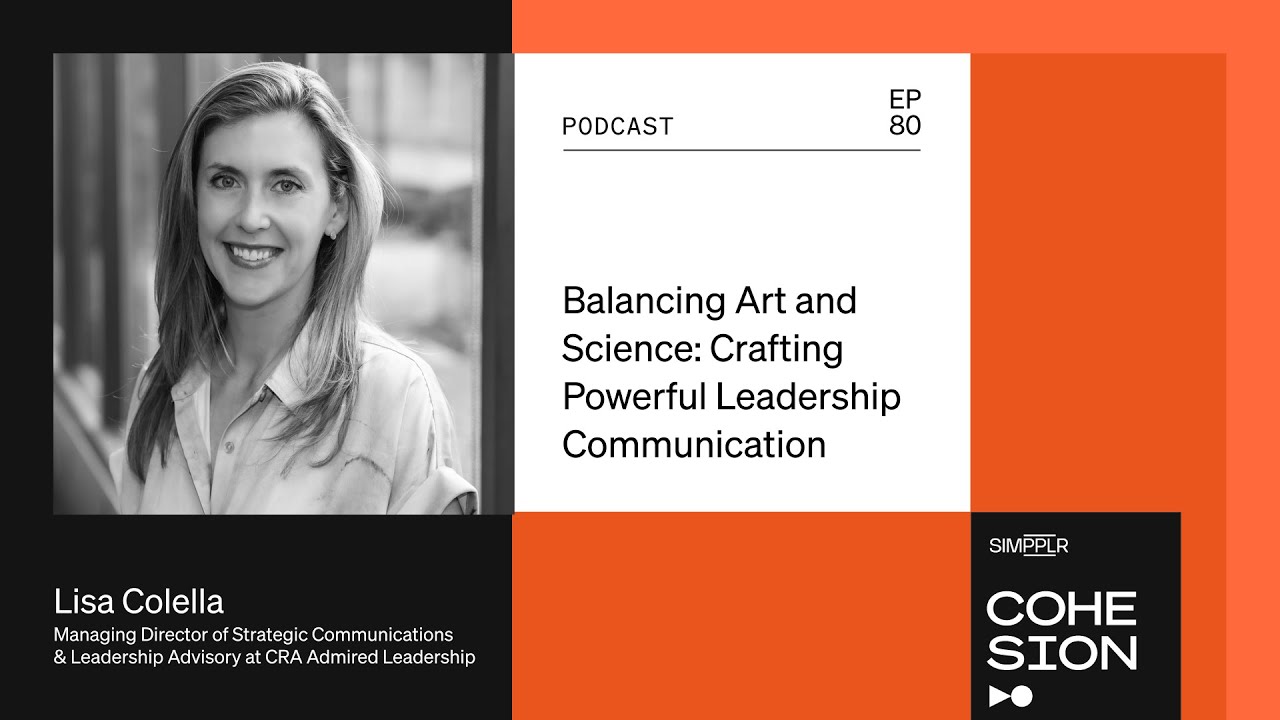 Podcast artwork featuring Lisa Colella for an episode about leadership communication