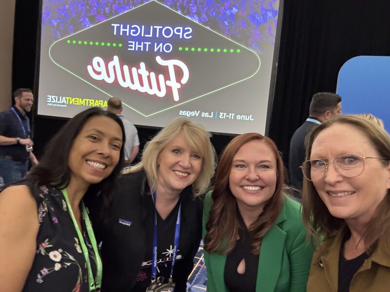 Lisa Horner, at right, with three colleagues at Apartmentalize 2025 in Las Vegas