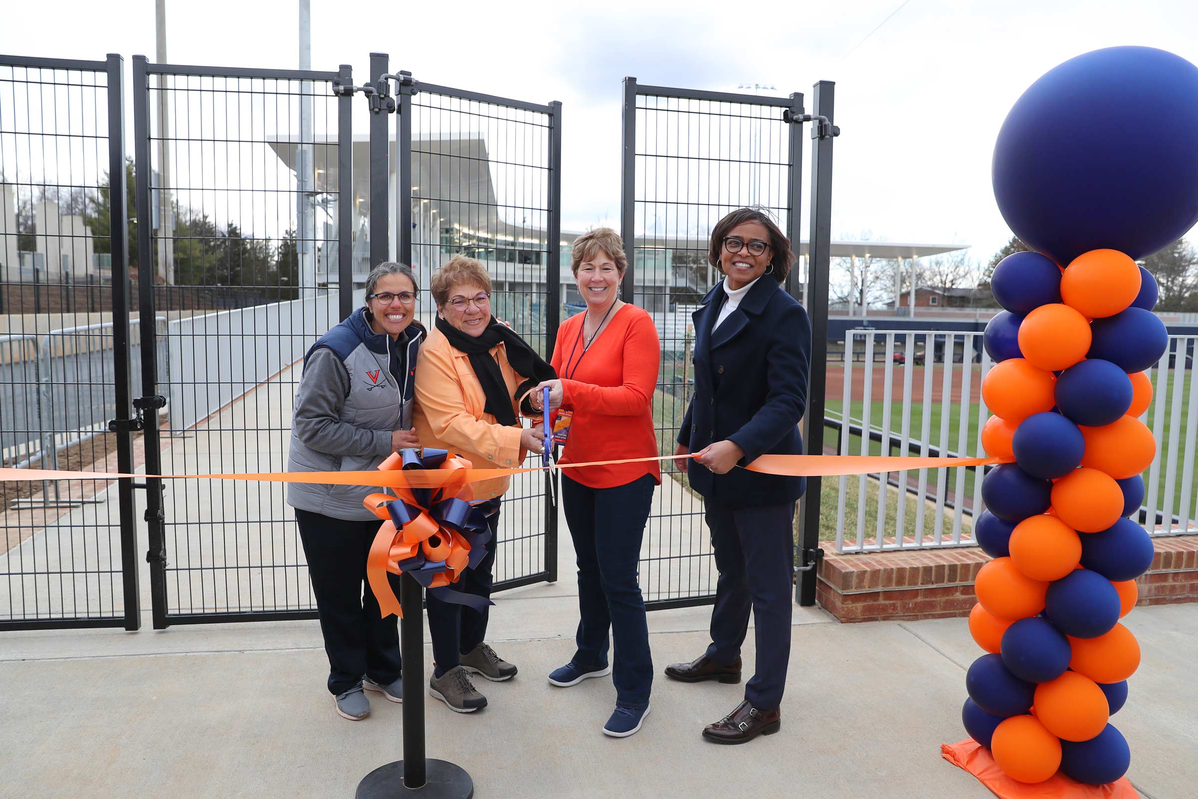 Joanna Hardin, Fran Palmer, Lisa Palmer and Carla Williams at the Palmer Park ribbon-cutting in March 2020