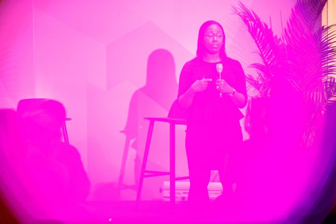 Lisa Skeete Tatum presenting career advice during a 2017 workshop