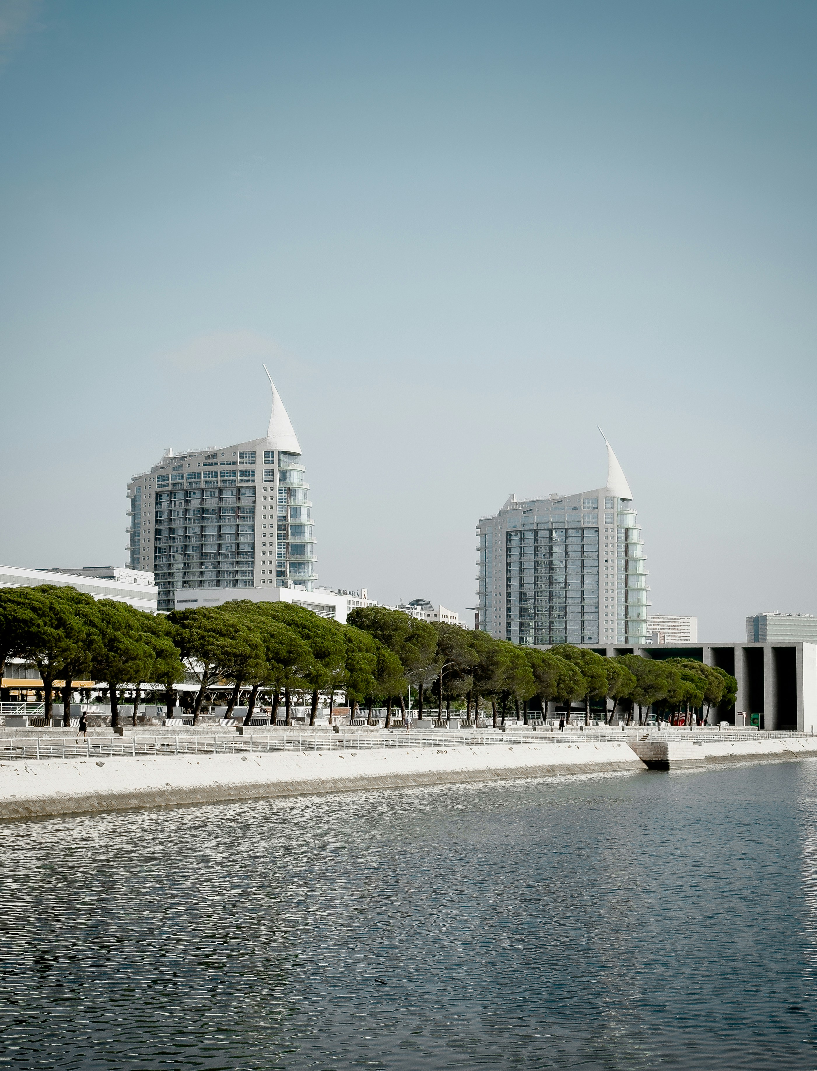 Modern waterfront buildings in Parque das Nações