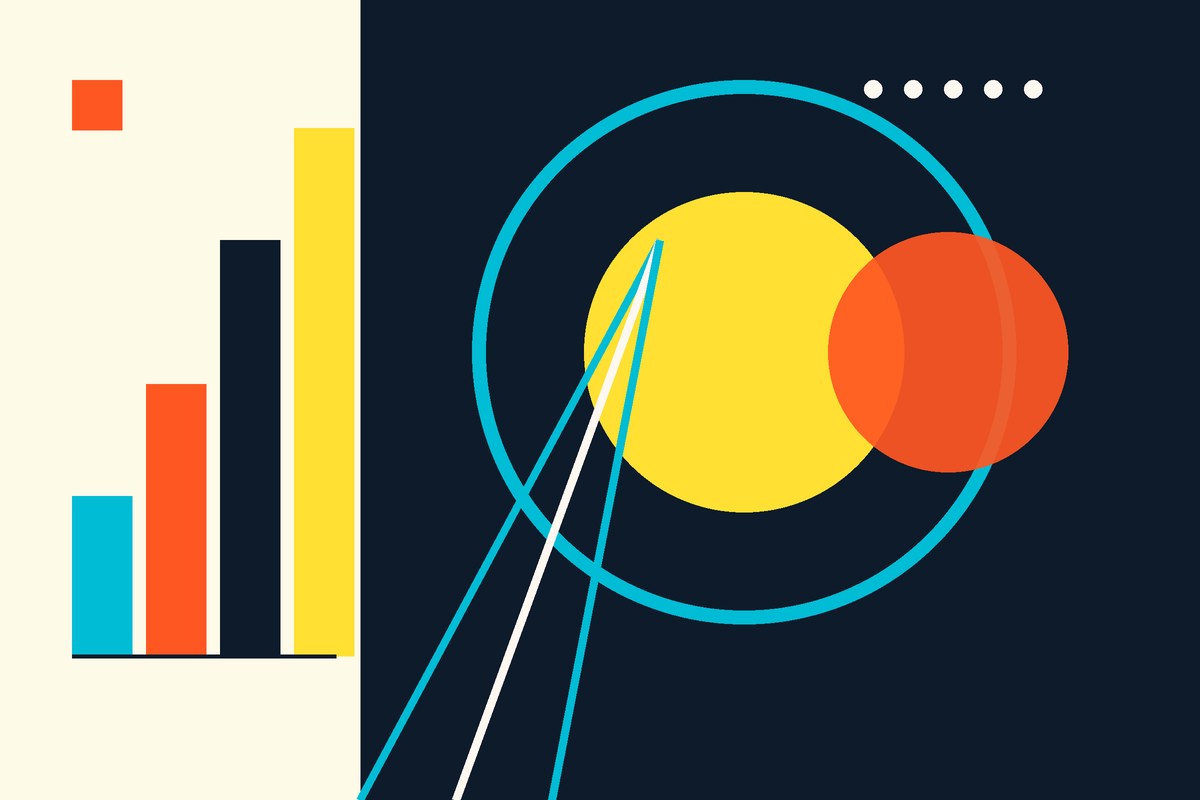 Swiss-style graphic of concentric paths and circles