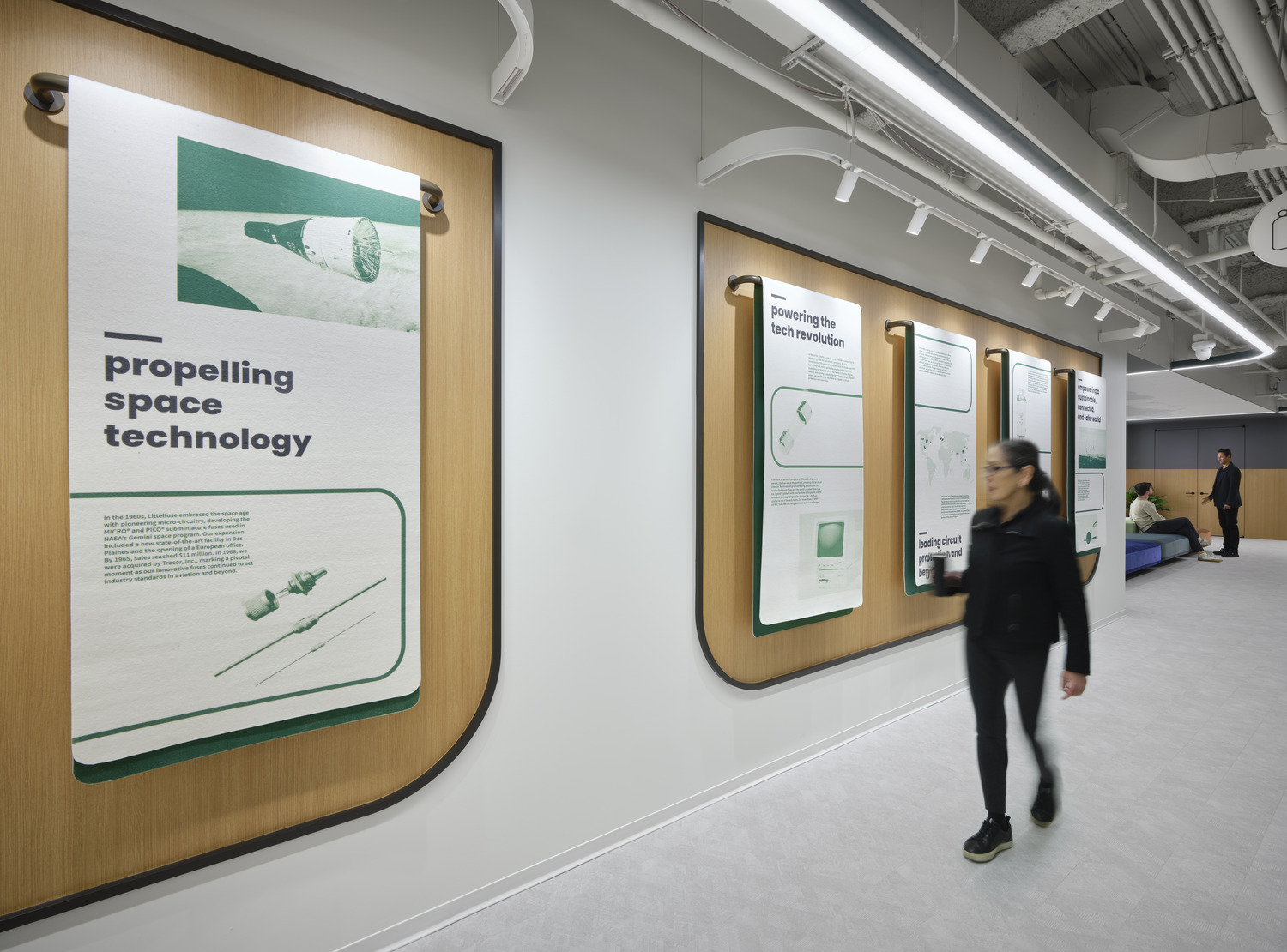 Interior workspace at Littelfuse Rosemont headquarters