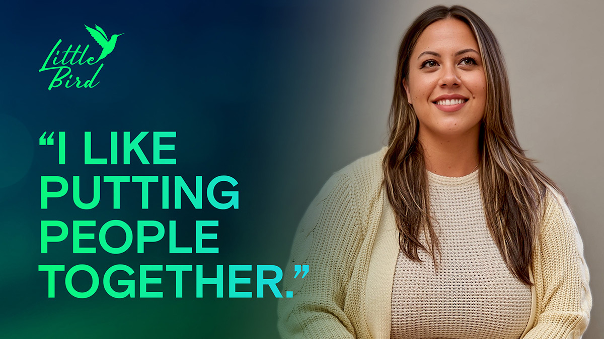 Becca Falborn, founder of Little Bird, at an advertising-industry gathering