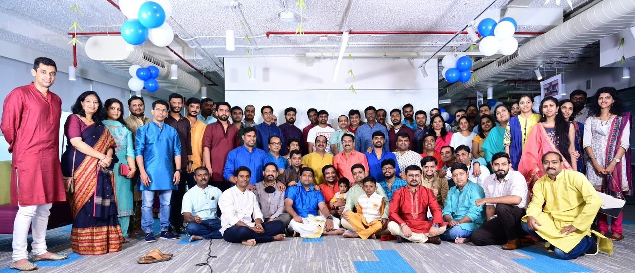LiveVox team gathered in its India office, as published on its company workplace profile