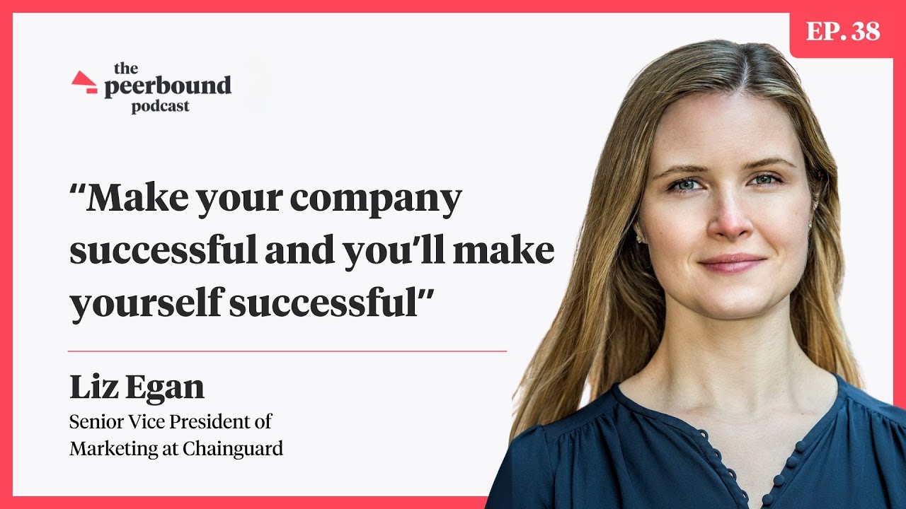 Peerbound Podcast artwork featuring Liz Egan and her company-first career advice
