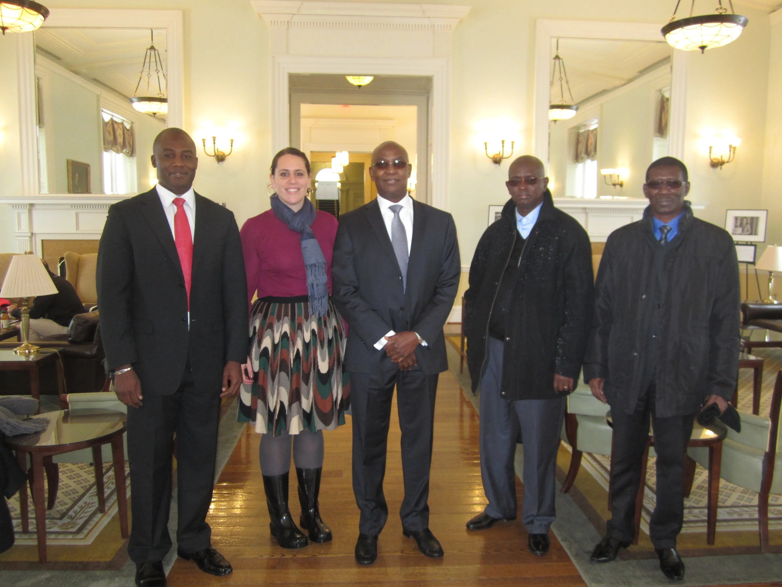 Liz Grossman with Senegalese officials visiting Harvard in 2013
