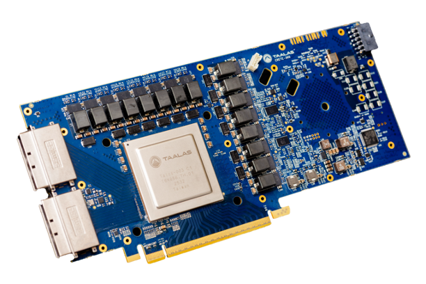Taalas HC1 circuit board carrying the company’s model-specific AI chip