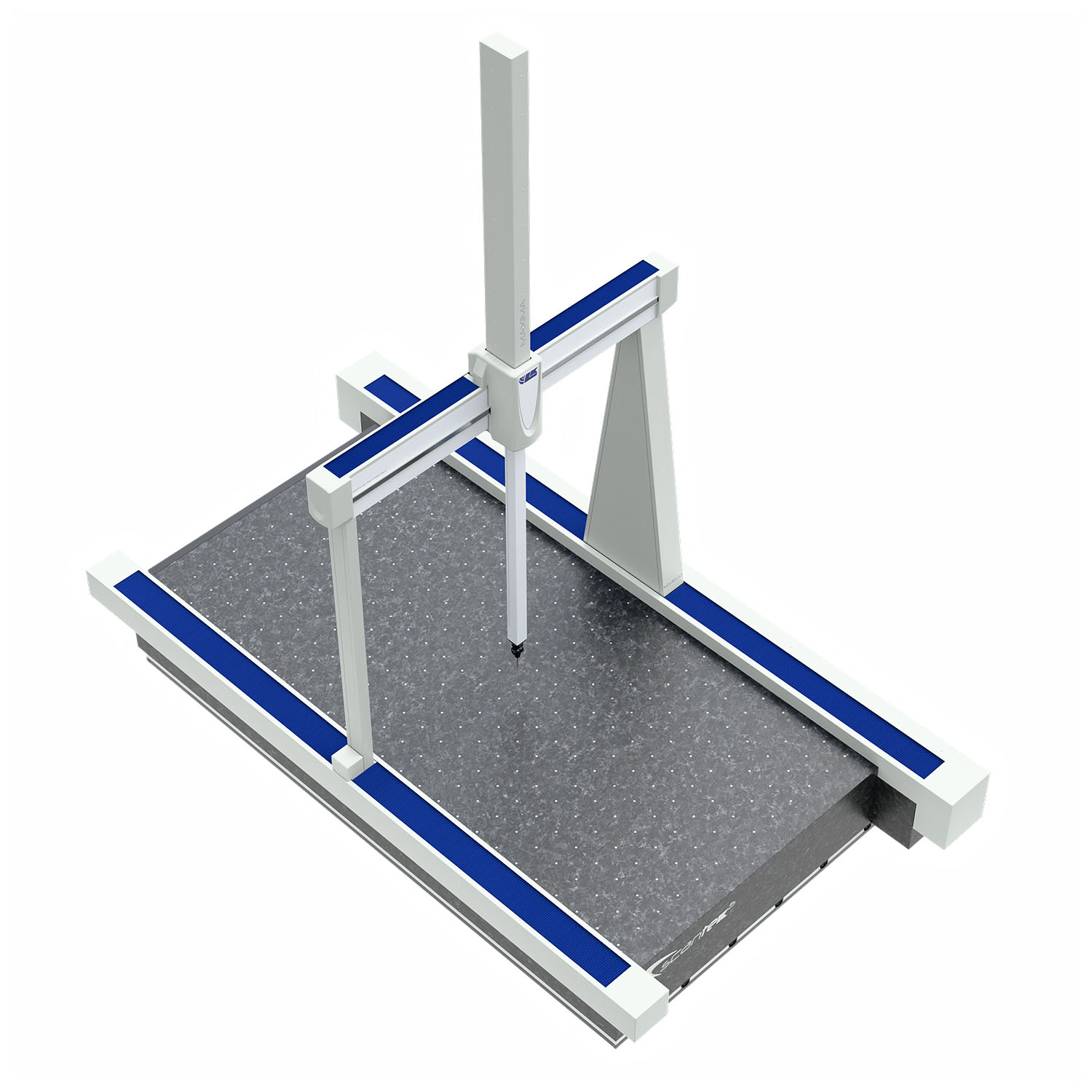 LK Metrology MAXIMA large-volume bridge coordinate measuring machine on a white background