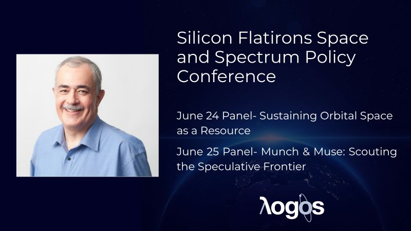 Logos Space founder Milo Medin speaking at a space and spectrum policy conference