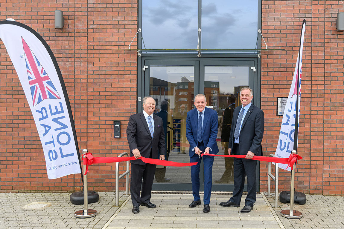 Steve Roemerman, Sir Richard Knighton and Robin Adlam at Lone Star’s Lincoln office opening