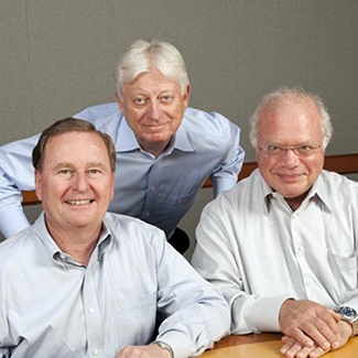 Lothar Maier, Bob Swanson and Bob Dobkin together in a 2011 photograph