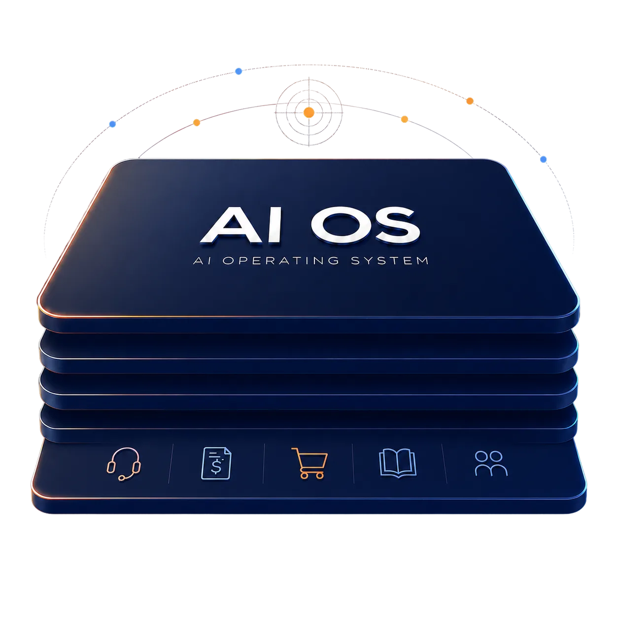 LotusFlare’s AI OS illustration showing a shared layer for connected agents