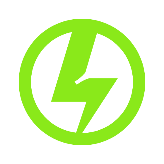 Lucra logo - a green lightning bolt inside a circle