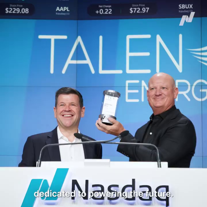 Mac McFarland with Talen colleagues at the Nasdaq opening bell ceremony