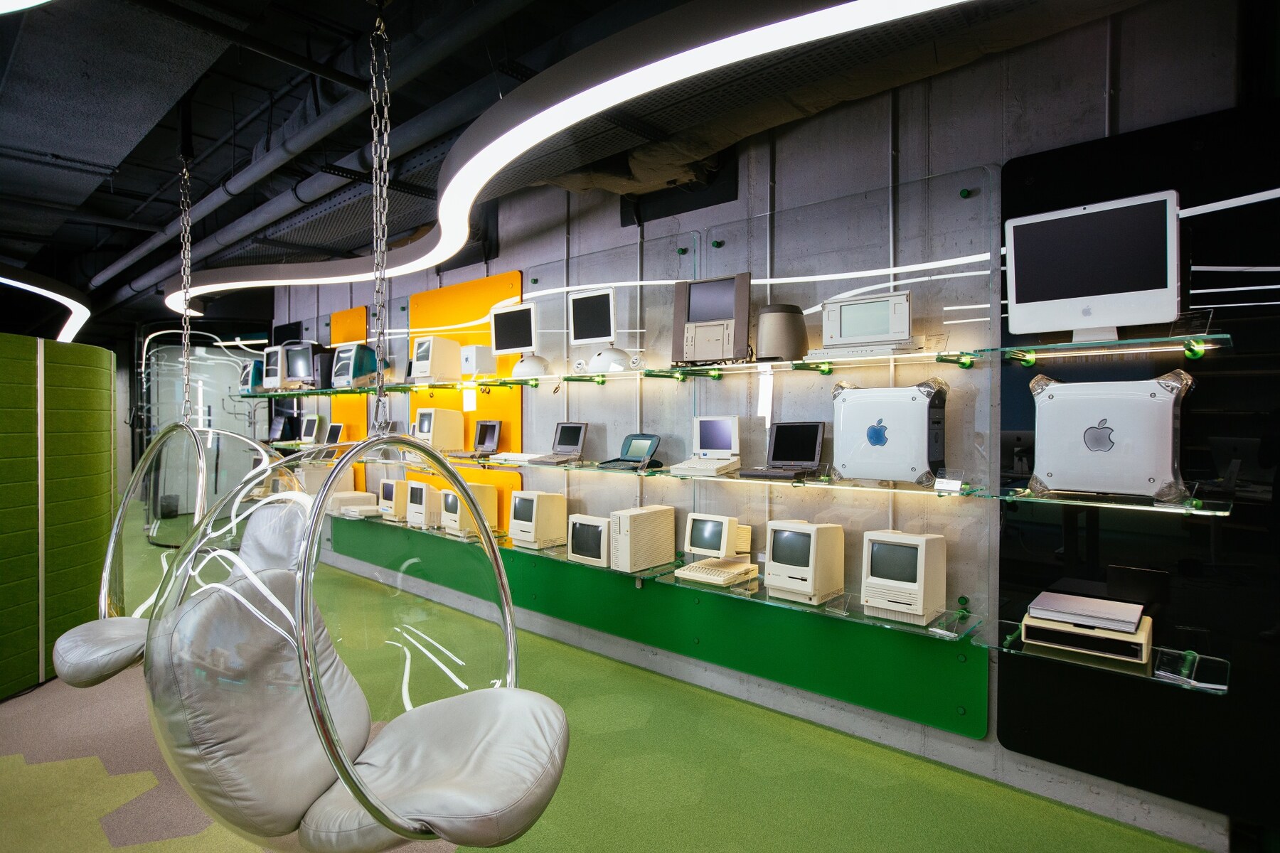 Vintage Apple computers displayed inside MacPaw's Kyiv office