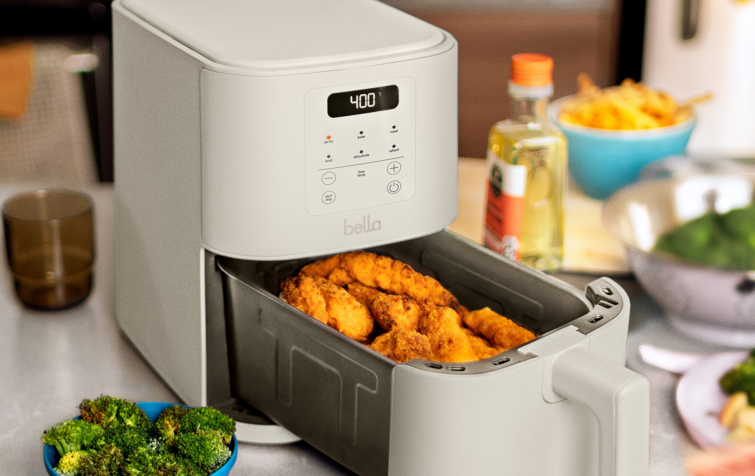 Bella brand kitchen appliances styled in a modern kitchen