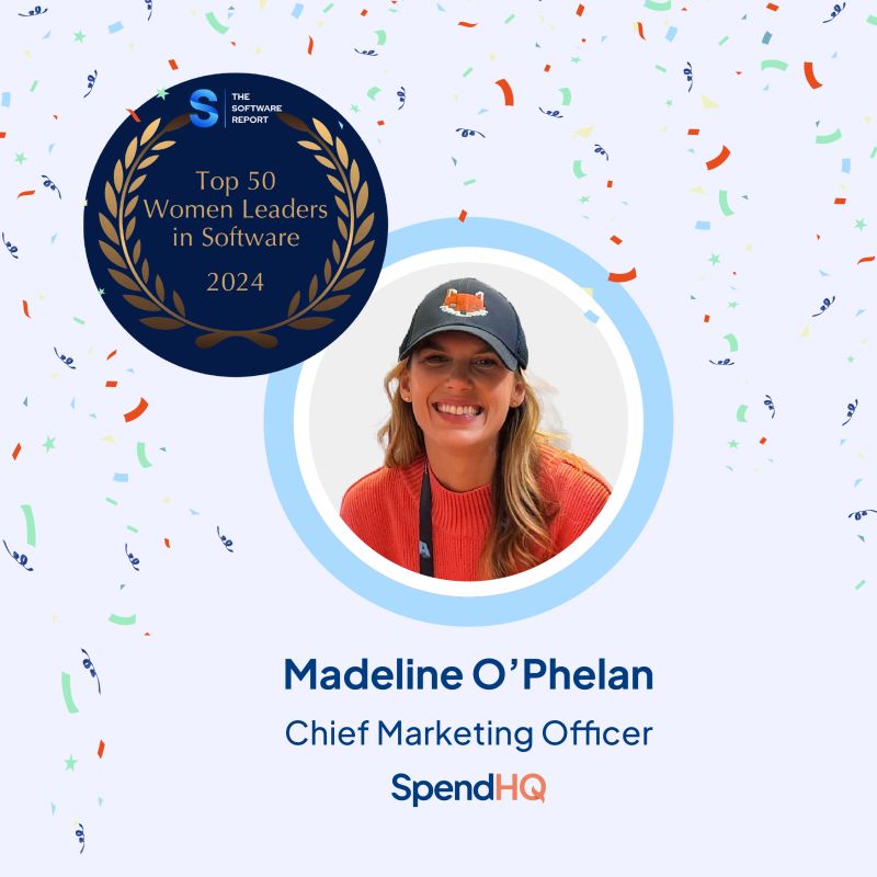 Graphic recognizing Madeline O'Phelan among the Top 50 Women Leaders in Software for 2024