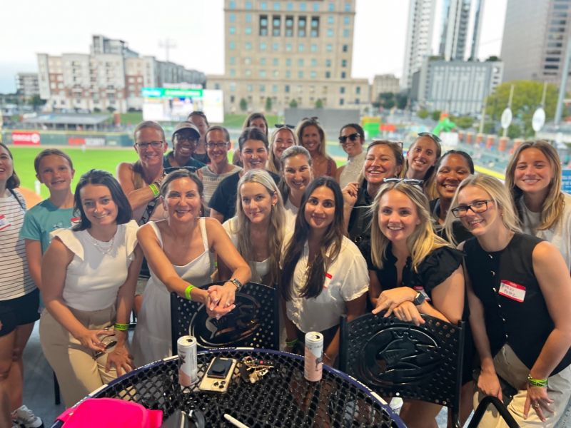 WISE members and future members gathered at a Charlotte Knights Women in Sports game