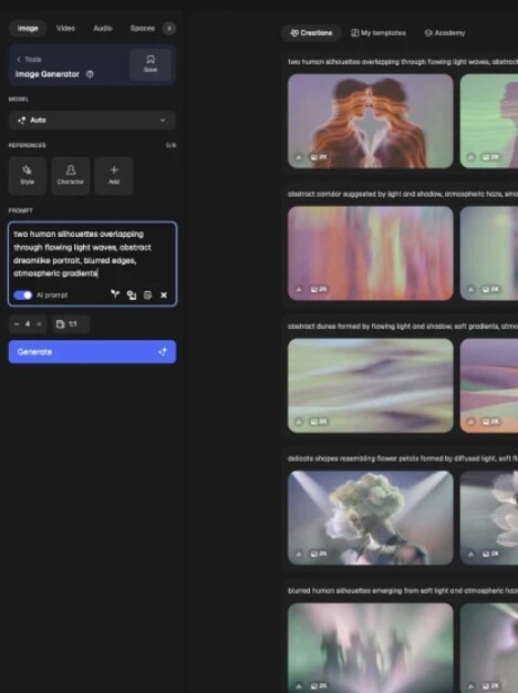 Magnific image generator interface