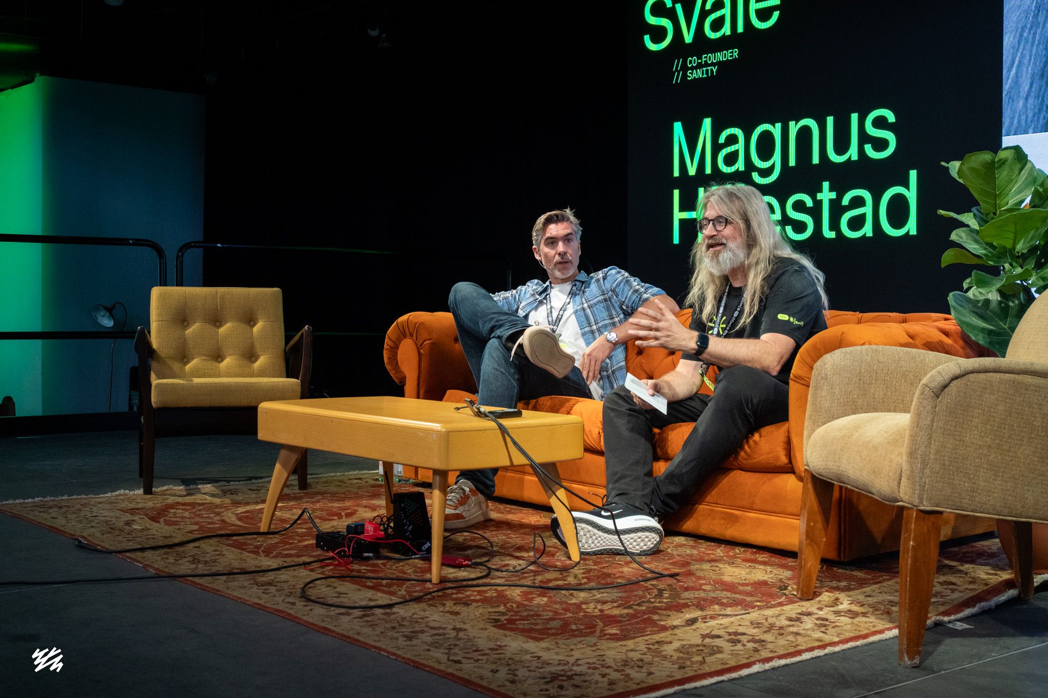 Sanity co-founders Magnus Hillestad and Simen Svale Skogsrud in conversation on stage at Everything NYC 2025