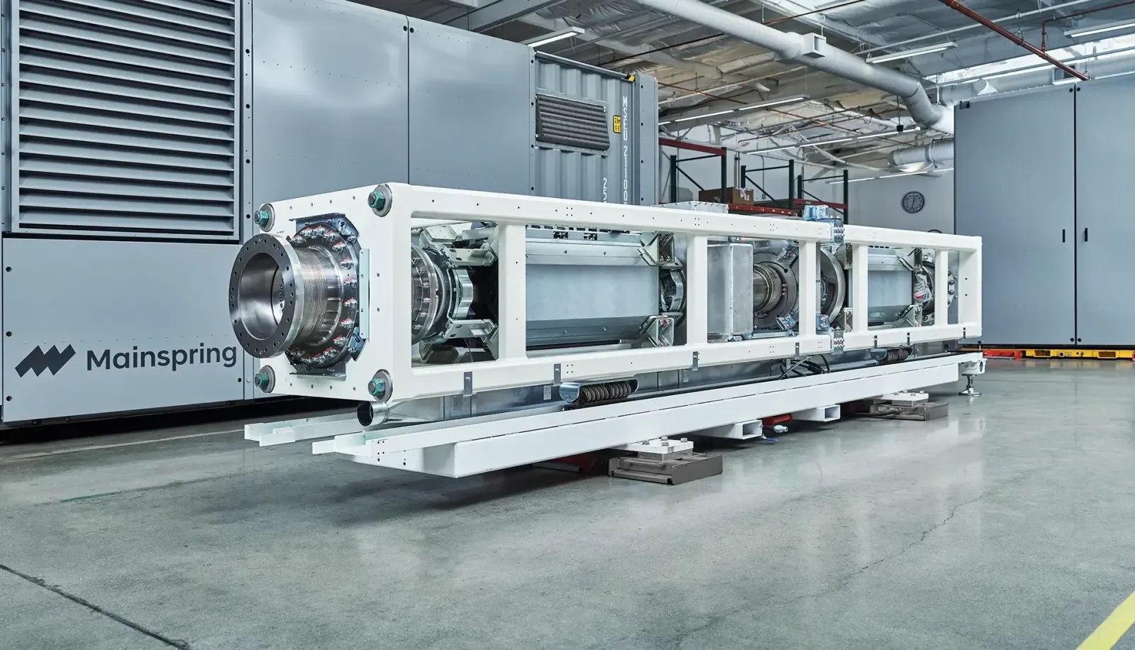 Mainspring linear generator core during assembly