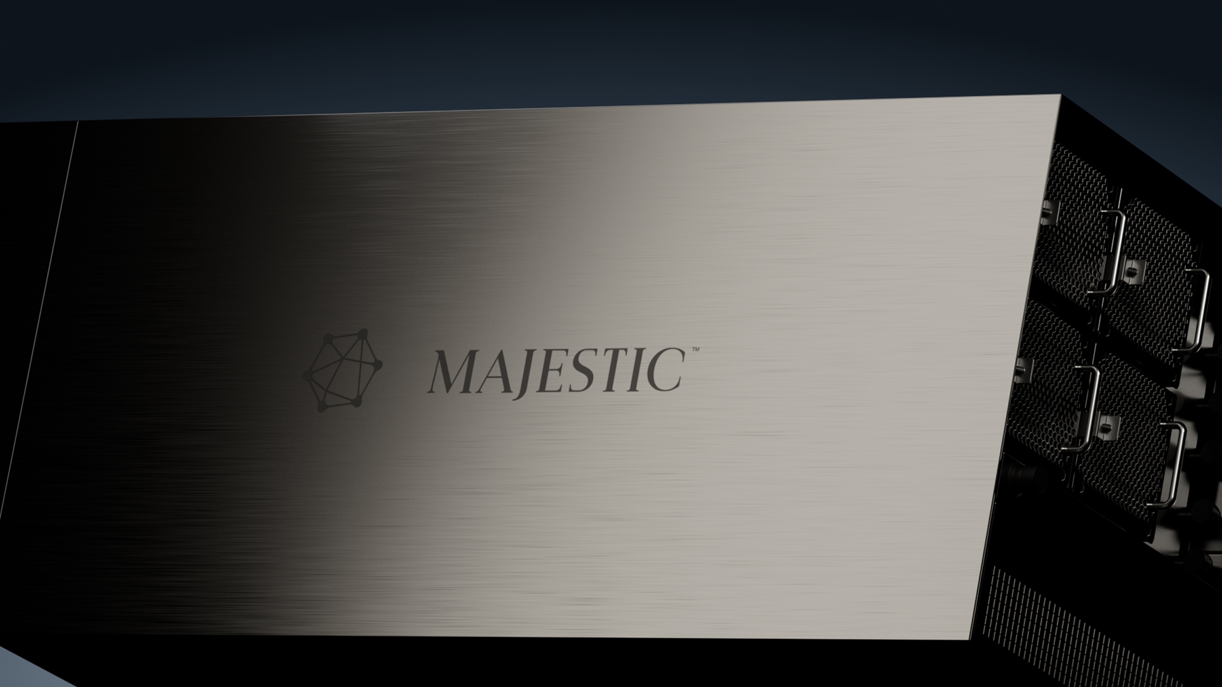 Majestic’s published Prometheus product visualization, showing a metallic server enclosure