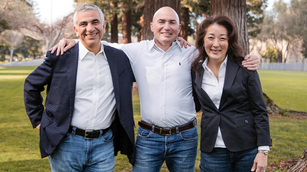 Majestic Labs founders Sha Rabii, Ofer Shacham and Masumi Reynders standing together outdoors