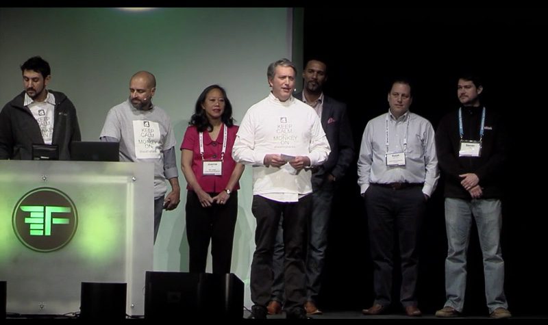Danny Piangerelli, Robb Gaynor and banking partners demonstrating at FinovateSpring 2015