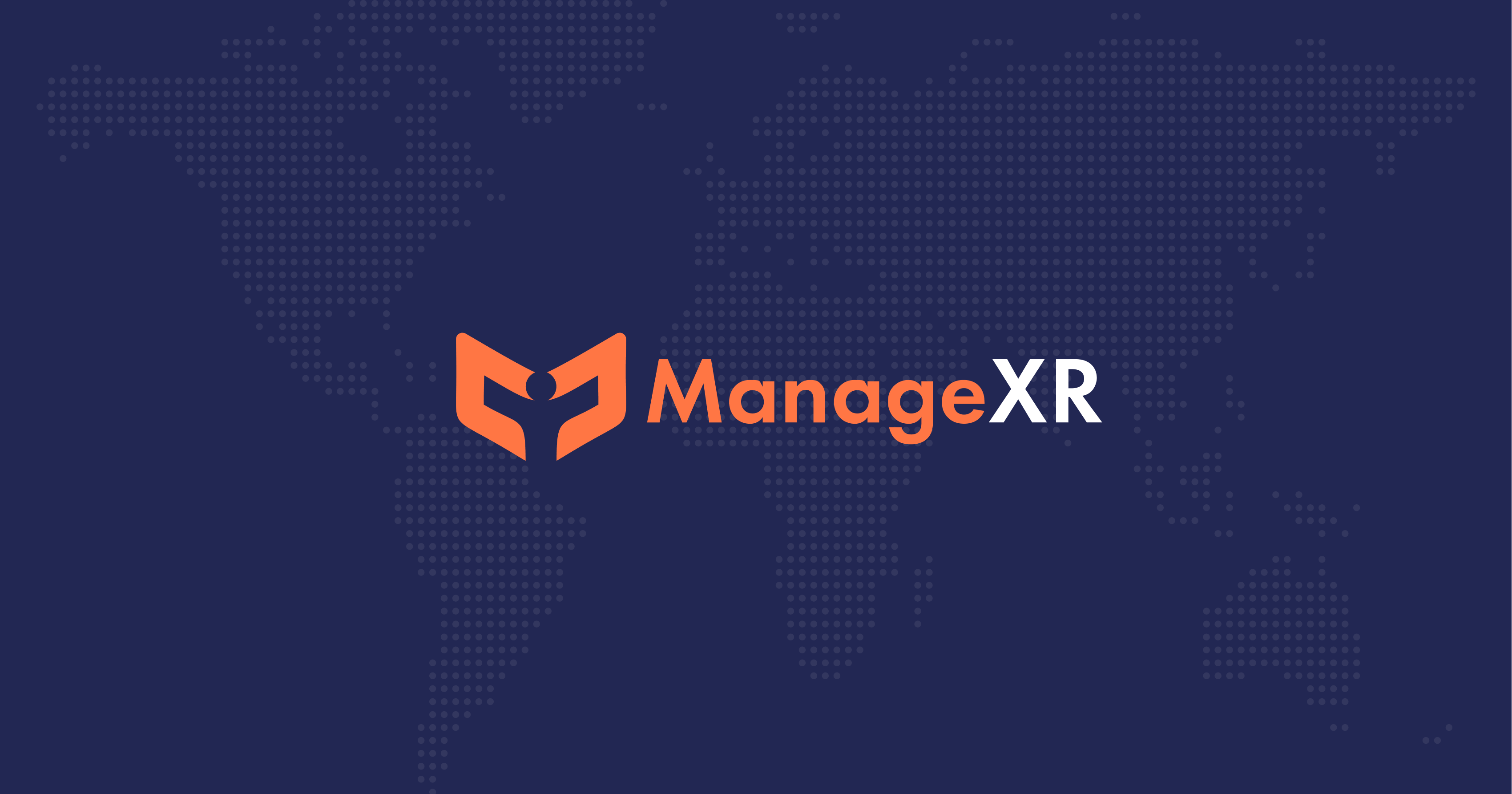 ManageXR logo - orange shield mark on navy